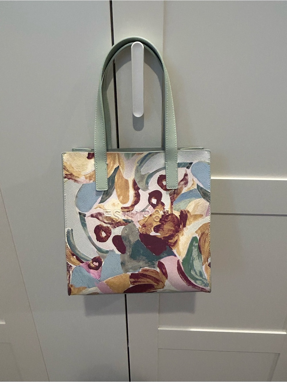 Ted Baker Multicolor Impressionist Tote with Sage Handles